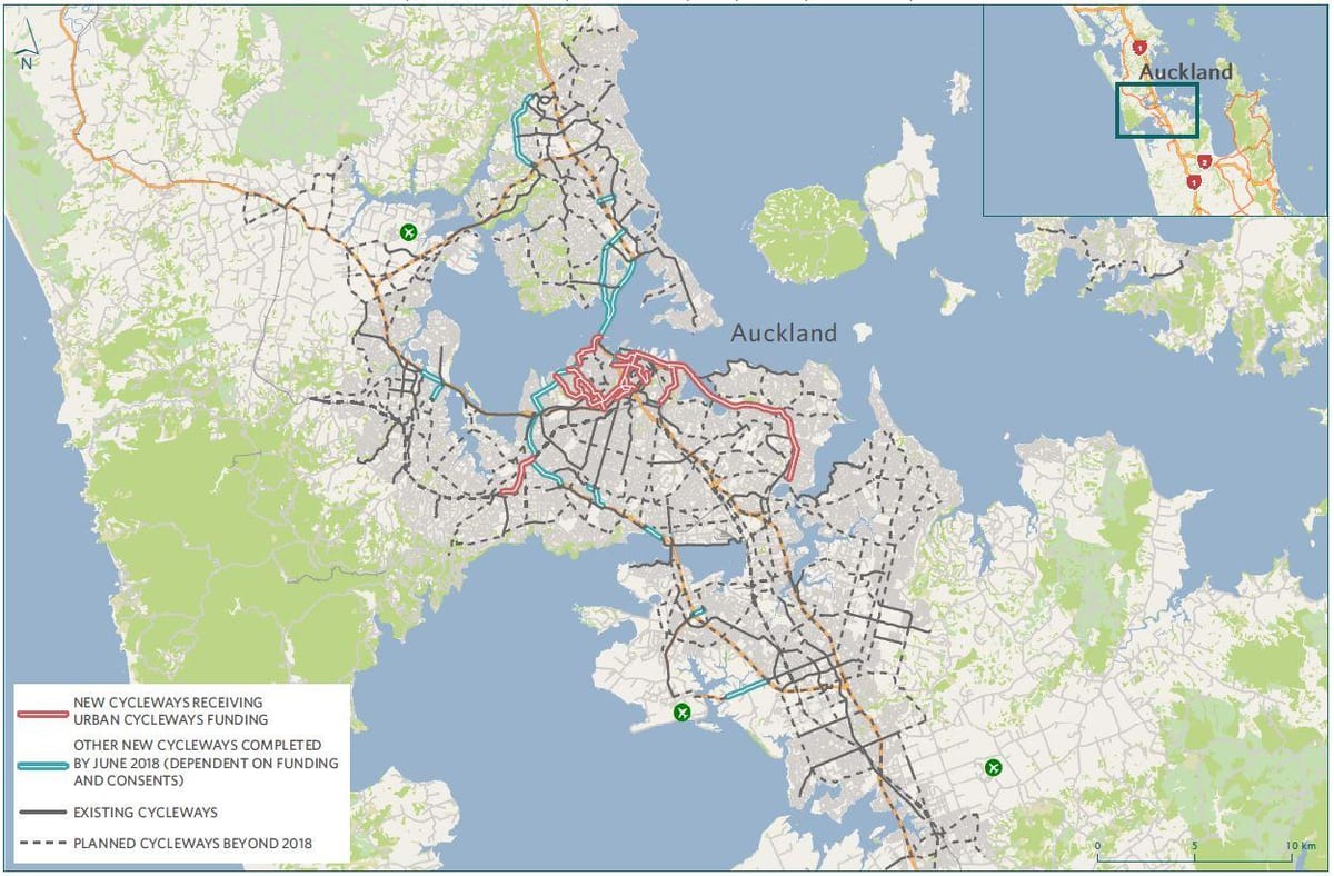зураг cycleway Окленд газрын зураг
