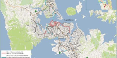 Зураг cycleway Окленд газрын зураг