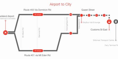 Окленд skybus замын газрын зураг нь